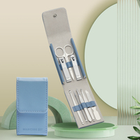 Kit de manucure et pédicure personnel en acier inoxydable, 8 pièces/ensemble, outils de soin des ongles portables et durables pour voyage, avec sac en cuir