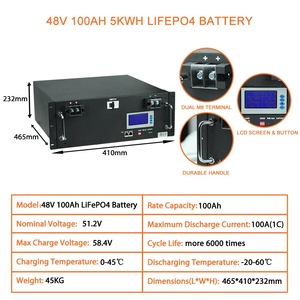 Batterie de station de base télécom personnalisée 48V 51.2V 50Ah 100Ah 150Ah 200Ah LiFePo4 au lithium avec RS485 pour alimentation de secours télécom - Product Image 3