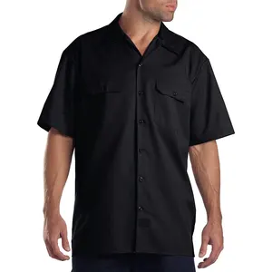 Best seller Industrial Azul Feito Sob Encomenda Dos Homens de Manga Curta Camisas de Trabalho Mecânico