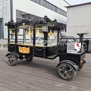 Carroza Fúnebre Negra Personalizada con Diseño de Cruz, Precio Bajo de Fábrica, Carroza sin Caballos en Venta - Product Image 2