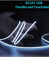Bande LED COB flexible 2,7 mm 4 mm 12 V 15000 K bleu ciel froid blanc pour éclairage d'accentuation de fond spécial, vidéographie, 5 m/rouleau