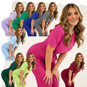 Hospital Uniform <b>Scrub</b> Set Unisex Multi Color Woven Moisture Wicking S XXL - Product Image 4