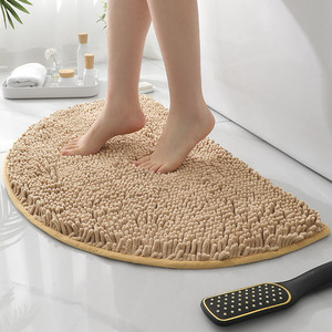 Alfombra de Baño Personalizada de Chenilla Gruesa en Forma de Media Luna - Pelo Extra Denso y <span class=keywords><strong>Base</strong></span> Antideslizante de TPR, Alfombra de Baño Súper Absorbente - Product Image 6