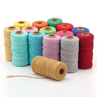 Usine en gros durable haute ténacité 100% coton macramé cordon 2mm enduit emballage corde pour vêtements chaussures maison sacs