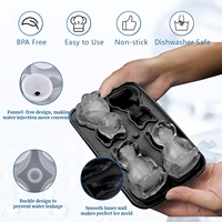 Moule à glace en silicone 3D en forme de chat, réutilisable, pour fruits et crèmes glacées, facile à démouler, outil pour boissons de fête estivale