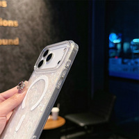 Coque de luxe à motif scintillant magnétique pour iPhone 17, compatible iPhone 17 16 15 14 Pro Max, pour femmes et jeunes filles