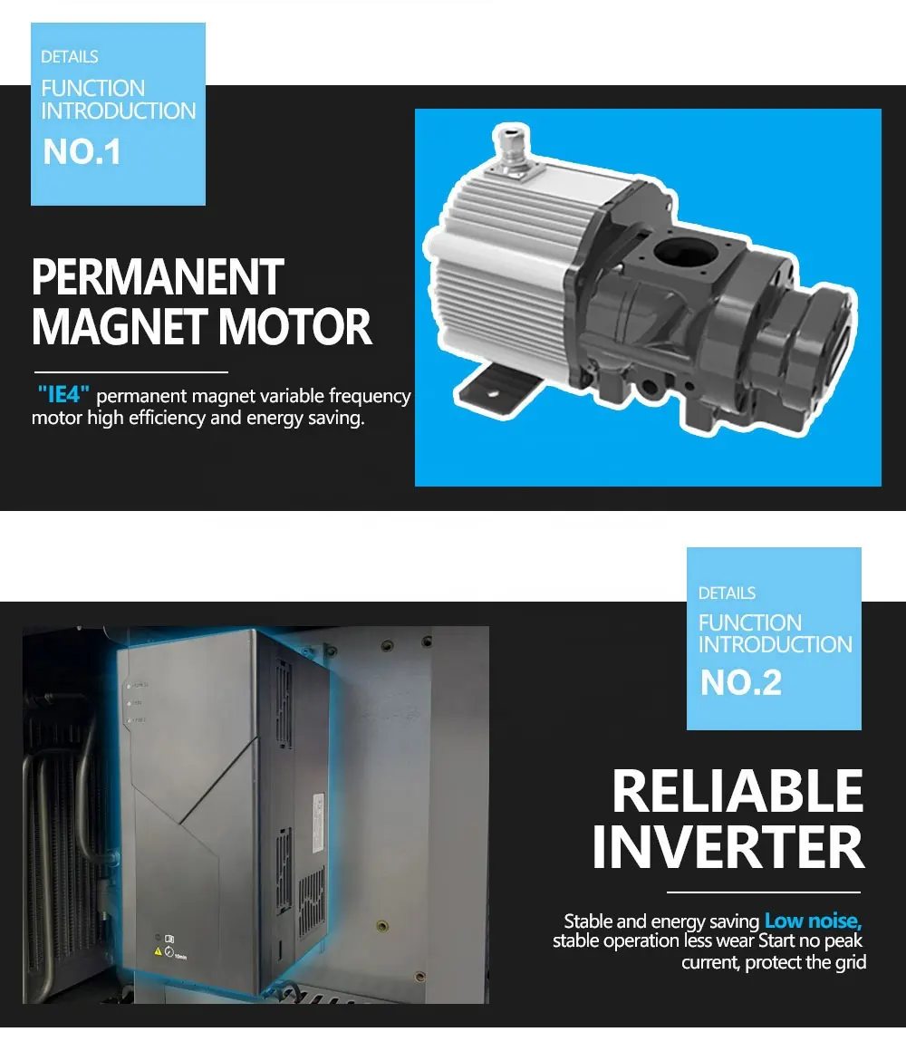 Olymtech monofásico compressor de ar de parafuso rotativo 3.7kw 5hp compressor de ar de parafuso compressor de ar 2-em-1