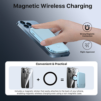 Batterie externe portable ultra-fine de 0,47 pouce d'épaisseur, 5000 mAh, 22,5 W, charge rapide sans fil magnétique, chargeur léger pour téléphone