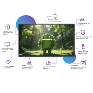 Pantalla Plana Interactiva 4K con Android 16, Sistema Dual y Función de Transmisión Multiusuario para Enseñanza Escolar y Salas de Conferencias - Product Image 2