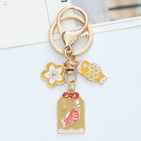 Porte-clés japonais Kawaii en émail, pendentif amulette orientale Maneki Neko, design porte-bonheur et victoire, décoration de sac à main, cadeaux de la Saint-Valentin