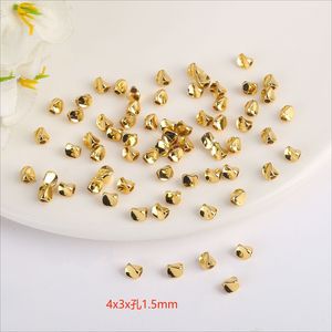 Perles torsadées irrégulières couleur or, 4x3x1,5 mm, plaquées cuivre, perles d'espacement en vrac pour la fabrication de bijoux DIY - Product Image 4