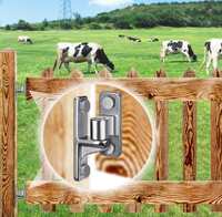 Charnières de portail monobloc en acier inoxydable 304, finition polie, fixation murale pour clôture grillagée agricole