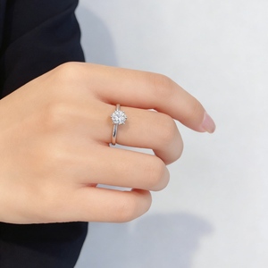 1ct 2ct 3ct 4ct Bague de fiançailles en diamant taille ronde 14k 18k Bague en or massif à 6 griffes Bague en diamant de laboratoire solitaire - Product Image 5