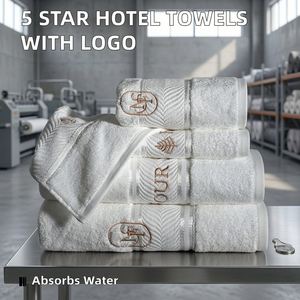 Serviettes de piscine en coton tissé 100 % de qualité hôtelière 5 étoiles, grandes et petites, douces, séchage rapide, haute absorption d'eau, écologiques, en tissu long - Product Image 4