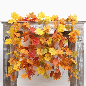 Guirnalda de Hojas de Arce Artificiales para Navidad, 177 cm, Ecológica, Decoración para el Hogar, Bodas, Techos y Paredes, Decoración Otoñal - Product Image 4