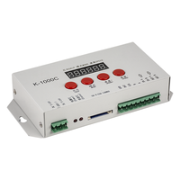 DC5V 24V DMX SK6812 WS2813 WS2815 SK9822 SPI DMX pengontrol Led 2048 piksel pengendali K-1000C LED dengan kartu SD