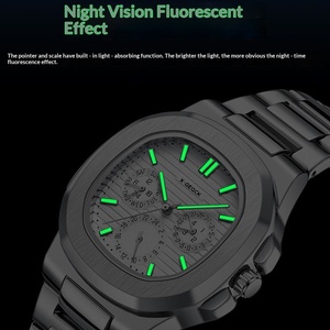 Nuovo Orologio al Quarzo da Uomo di Lusso con Tre Quadranti, Cinturino in Acciaio Inossidabile, Luce Notturna, <span class=keywords><strong>Calendario</strong></span> e Impermeabile - Product Image 3