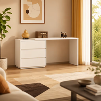 Ensemble de coiffeuse de chambre amovible, table de maquillage avec commode, panneau écologique en bois massif et tiroirs en bois massif