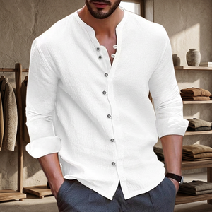 Hawaii New Fashionable Men's Vintage Stand Collar <b>Patchwork</b> Button <b>Shirts</b> Breathable Quick Dry V-neck Casual Short Sleeve for - Product Image 2