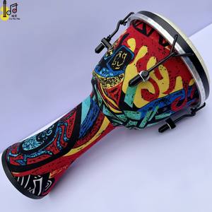 Instrumento Musical de percusión de 8 pulgadas de diámetro, tambor de mano africano indígena, juguete para niños, adultos, cabeza de 20cm, Tambor Africano de piel de cuero - Product Image 3