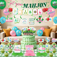 Kit de vaisselle jetable DAMAI pour fête de Mahjong, assiettes en papier, gobelets, serviettes, couverts en plastique pour le Nouvel An chinois, anniversaire, fête de jeux