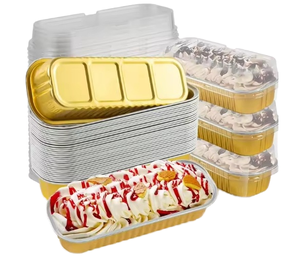 Assadeira Descartável de Alumínio 8x4 Polegadas, Recipiente Retangular de 20 oz para Serviço de Preparação de Refeições no Canadá, Preparação de Almoço para Escritório, Caixa de Alimentos Prateada - Product Image 1