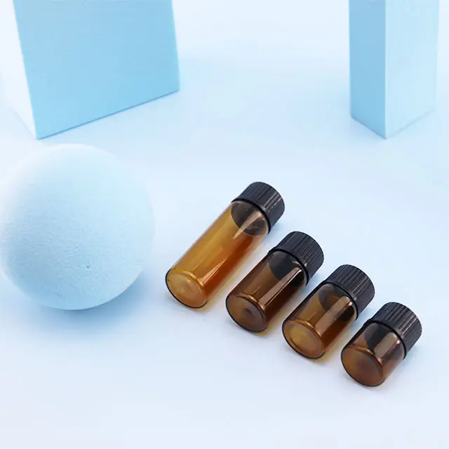 Prepare to send 1,2,3,4,5 ml tea salad tube essential oil bottle glass sample try out the separate perfume drop stopper
