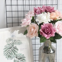 Roses artificielles de 71 cm pour décoration de mariage à domicile, à coller