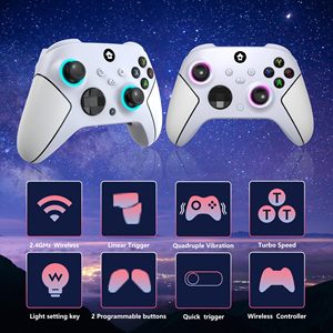 Weiya <b>Wireless</b> Gamepad for <b>PC</b> With 7-Color RGB Lighting Dual Vibration 1000mAh Battery 2.4GHz for <b>Pc</b> <b>Wireless</b> Controller - Product Image 4