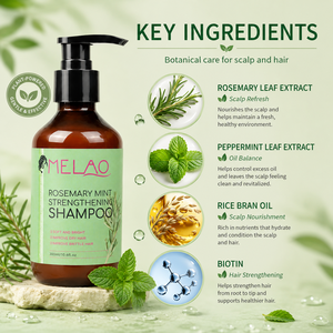 Champú OEM Summer Peppermint con Biotina y Romero, Nutritivo, Repara el Cabello Dañado, Equilibra la Grasa de las Raíces, Champú Refrescante - Product Image 2