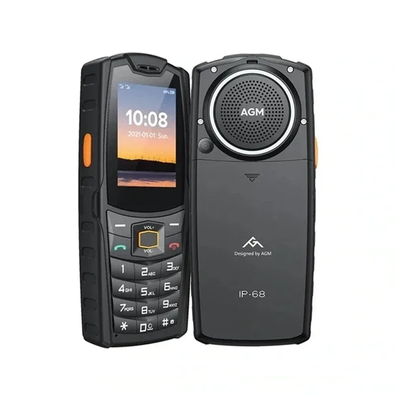 AGM M6 4Gロック解除携帯電話IP68プッシュボタンキーパッド携帯電話2500mAhデュアルSIM頑丈な電話シニア用セルラー