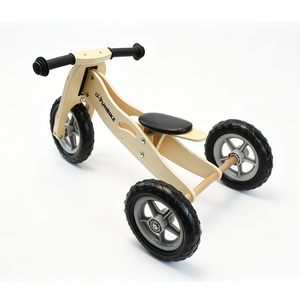 Vélo d'équilibre 2-en-1 en contreplaqué Schima durable à 3 <span class=keywords><strong>roues</strong></span> pour enfants - Jouet à pousser sans pédales pour tout-petits, idéal pour les jeux en extérieur, par ANNA & BECK - Product Image 1