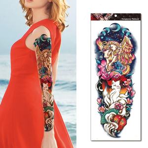 Tatuaggi istantanei impermeabili all'ingrosso del tatuaggio della manica di grande formato del braccio pieno geometrico del Totem dell'autoadesivo del tatuaggio temporaneo per gli uomini - Product Image 2