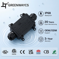 Boîte de jonction étanche à 2 voies IP68 Greenway Nylon 24A 450V avec bornes à vis pour connexions électriques extérieures