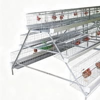 Cage à volailles en fil de fer galvanisé de type A, 3 étages, 96 poulets