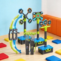 Juego de Tiro con Arco con Luces LED, 2 Arcos, 2 Portaflechas y Juego de Tiro con Flechas 3 en 1 para Niños, para Deportes al Aire Libre e Interior