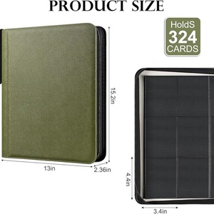New Arrival Premium PU Leather Zipper Closure 9-Pocket Customized <b>Card</b> <b>Binder</b> PP Inner Pages Large Capacity for <b>Card</b> Collectors - Product Image 6