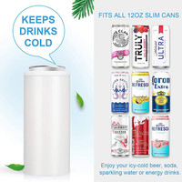 Manchon de canette personnalisé de 12oz en acier inoxydable, refroidisseur de canette maigre, porte-boisson isolé sous vide à double paroi pour bière fine et seltzer dur