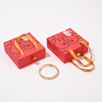 Caja de Regalo Cuadrada Deslizable Personalizada al por Mayor para Joyería, Collares, Anillos y Pendientes con Asa de Cinta y Logotipo