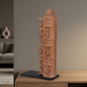 Réplica al por mayor de artefacto arquitectónico hindú sagrado: Fragmento de marco de puerta de templo con escultura de Dwarshakha antigua personalizada - Product Image 3