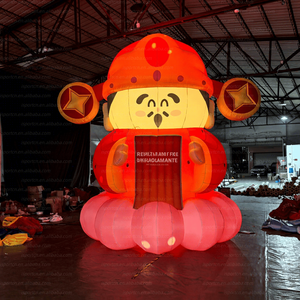 Géant Dieu de la richesse gonflable avec lumière led personnalisé événement de vacances promotionnel gonflable dessin animé pour la fête du printemps - Product Image 1