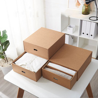 Boîtes de rangement en papier kraft multi-styles pour sous-vêtements, chaussettes, organisation du placard