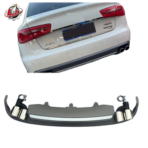 Nouveau diffuseur de pare-chocs arrière de style Audi A6 C7 S6 2012-2015, avec embouts d'échappement quadruples, en PP ABS noir brillant, fixation par boulons, amélioration - Product Image 4