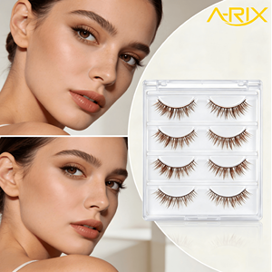 Cils en bande marron de qualité supérieure - Collection Cacao Naturel - Sans cruauté - Réutilisables - Matériau PBT ultra doux - Résolvent le problème de compatibilité des cils noirs - Product Image 3