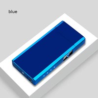 Briquet électrique rechargeable par USB à double arc, coupe-vent, sans flamme, en métal, avec indicateur de batterie LED, briquet classique pour cigarettes