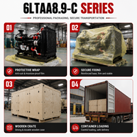 Moteur diesel industriel stationnaire Cummins 6LTAA8.9-C300, 6 cylindres, 224 kW, 300 CV, 2200 tr/min, pour excavatrice, chargeuse sur pneus