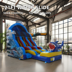 Glissière d'eau gonflable de qualité commerciale de 21ft d'usine pour des adultes d'enfants pour la <span class=keywords><strong>location</strong></span> résidentielle de matériel de PVC de la piscine 18oz à la maison - Product Image 3