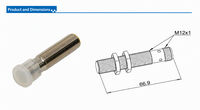 Sensor Proximitas Induktif Anti Magnetik Domenzi M12 4mm Flush Mount PNP Output Normal Terbuka untuk Otomatisasi Otomotif