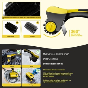 Nettoyeur de gril électrique multifonctionnel avec plaque amovible, brosse sans fil et brosse à huile remplaçable pour la cuisine et les carreaux domestiques - Product Image 5