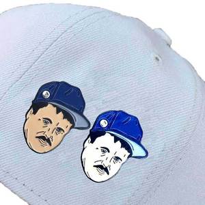 Spille per Cappelli CHAPO BLU Personalizzate all'Ingrosso, Spille con Cornice in Smalto Morbido - Product Image 1